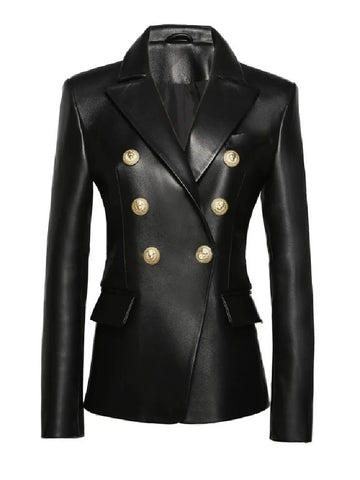 Chaqueta de cuero brillante