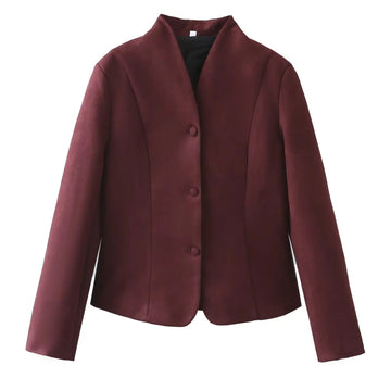 Chaqueta elegante color burdeos con encanto