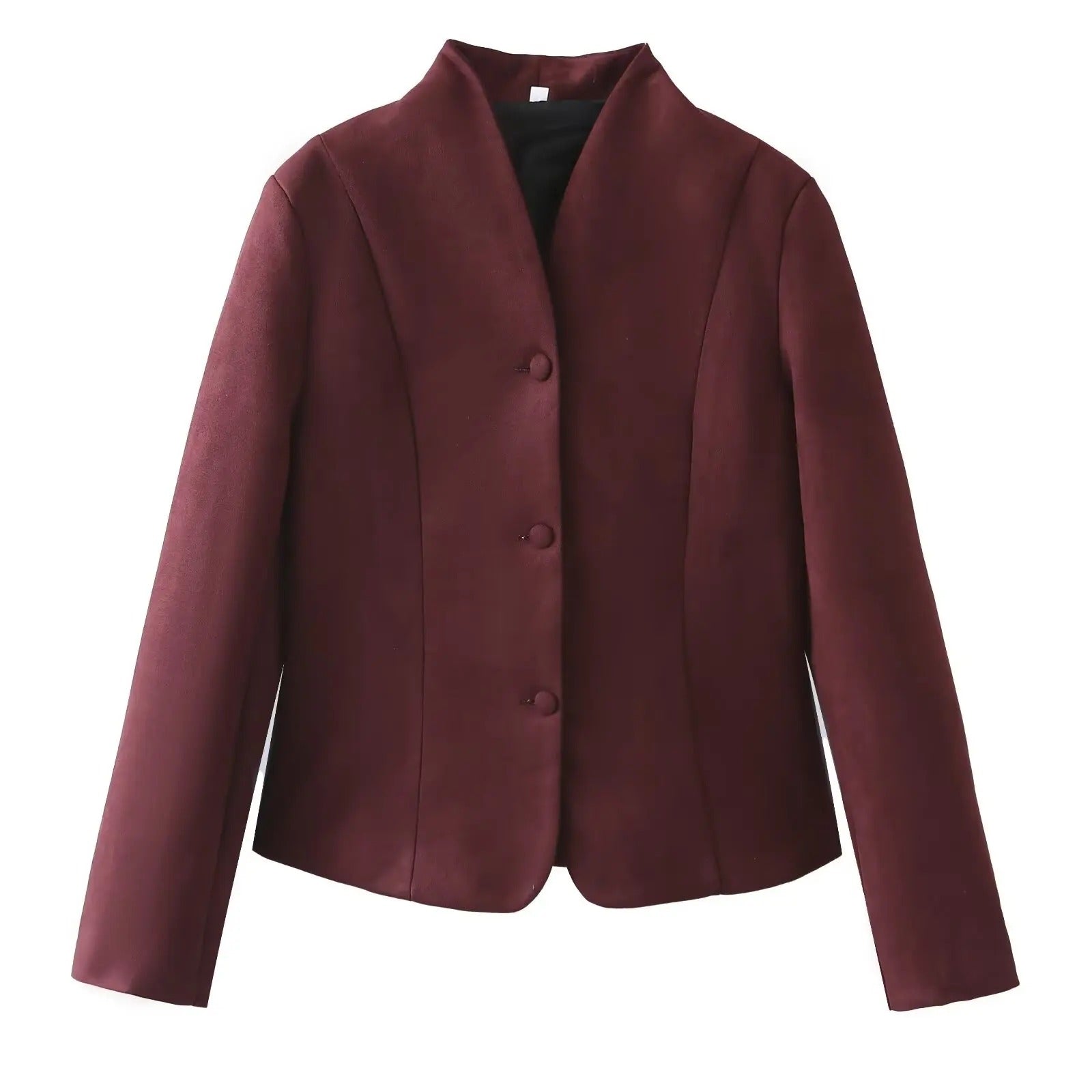 Chaqueta elegante color burdeos con encanto